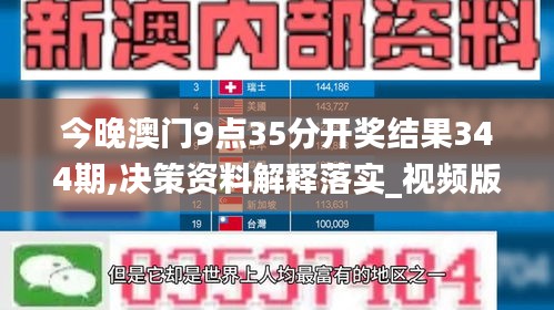 今晚澳门9点35分开奖结果344期,决策资料解释落实_视频版7.329