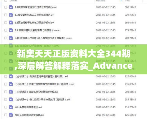 新奥天天正版资料大全344期,深层解答解释落实_Advance14.542