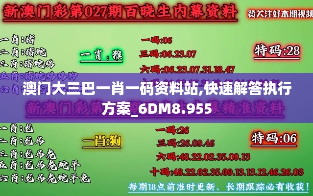 澳门大三巴一肖一码资料站,快速解答执行方案_6DM8.955