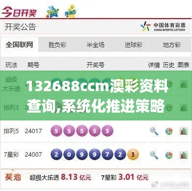 132688ccm澳彩资料查询,系统化推进策略探讨_KP7.735