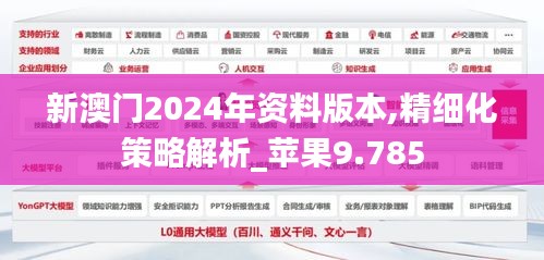 新澳门2024年资料版本,精细化策略解析_苹果9.785