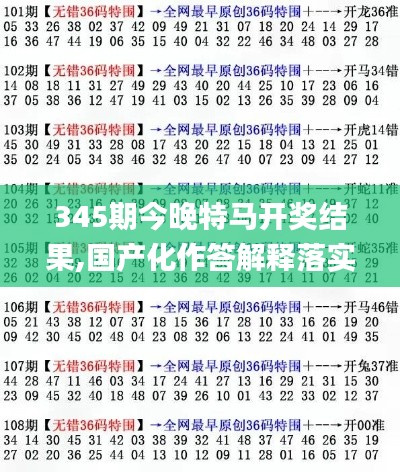 345期今晚特马开奖结果,国产化作答解释落实_静态版11.561