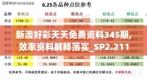 新澳好彩天天免费资料345期,效率资料解释落实_SP2.211