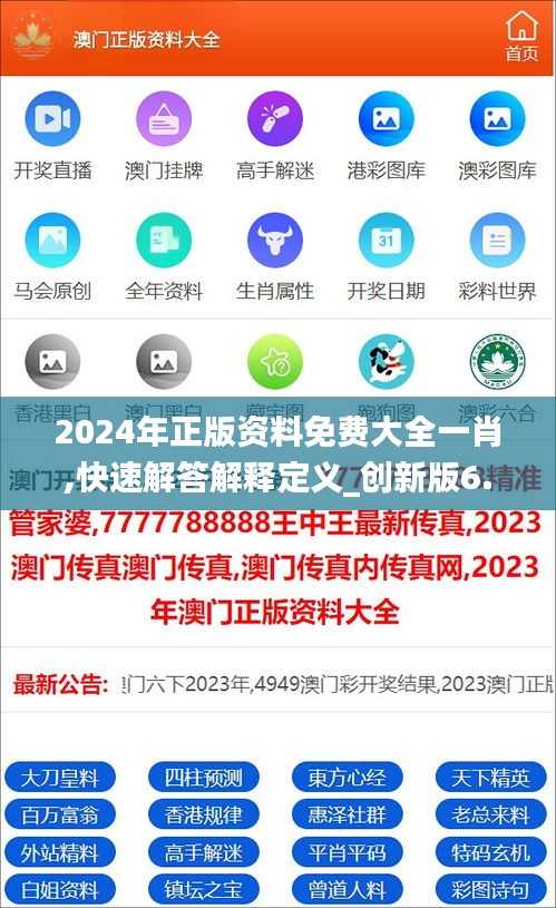 2024年正版资料免费大全一肖,快速解答解释定义_创新版6.158