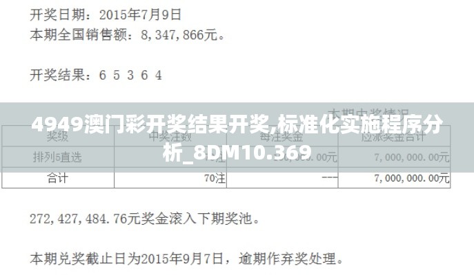 4949澳门彩开奖结果开奖,标准化实施程序分析_8DM10.369