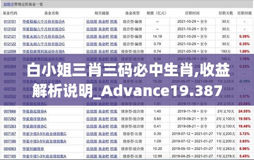 白小姐三肖三码必中生肖,收益解析说明_Advance19.387