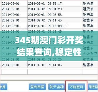 345期澳门彩开奖结果查询,稳定性策略解析_钻石版5.652