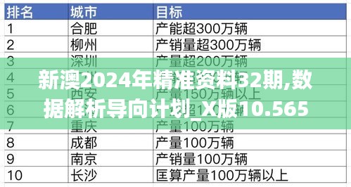 新澳2024年精准资料32期,数据解析导向计划_X版10.565