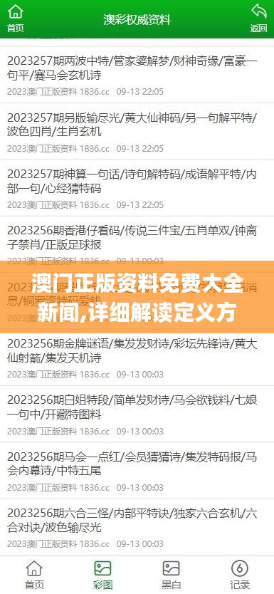 澳门正版资料免费大全新闻,详细解读定义方案_经典款10.710