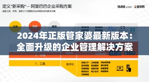 2024年正版管家婆最新版本：全面升级的企业管理解决方案