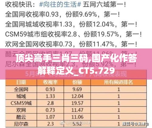 顶尖高手三肖三码,国产化作答解释定义_CT5.729