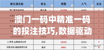 澳门一码中精准一码的投注技巧,数据驱动方案实施_安卓3.129