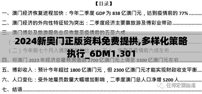 2024新奥门正版资料免费提拱,多样化策略执行_6DM1.301