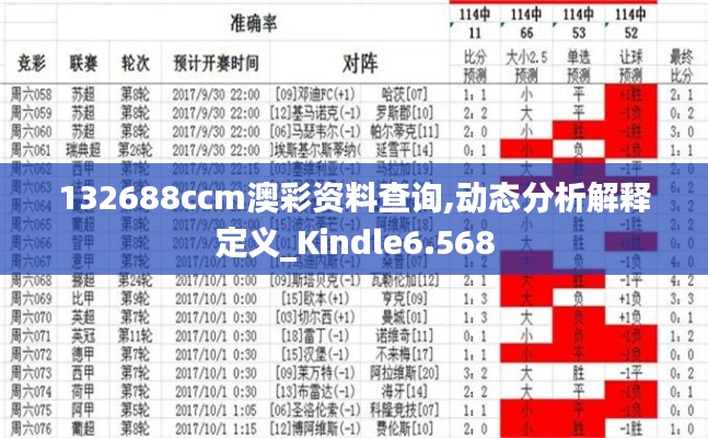 132688ccm澳彩资料查询,动态分析解释定义_Kindle6.568