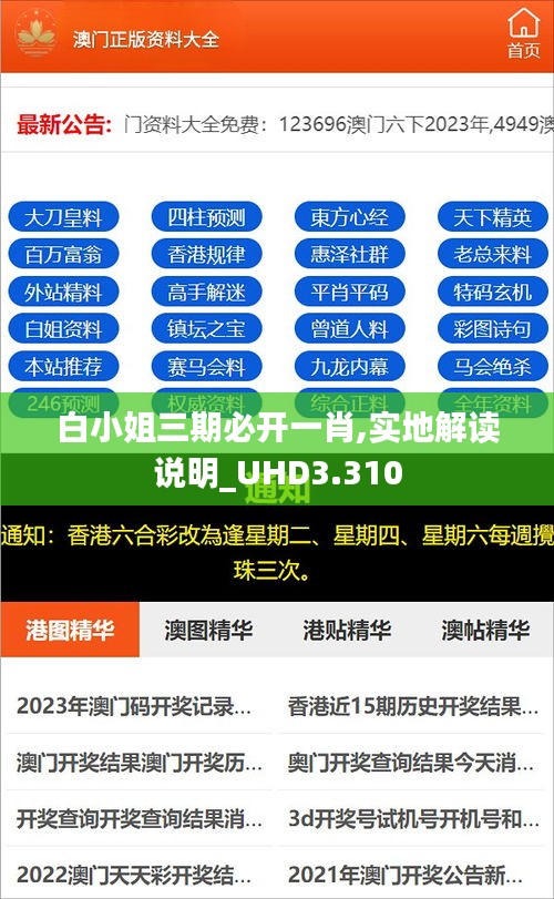 白小姐三期必开一肖,实地解读说明_UHD3.310