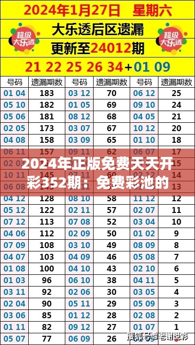 2024年正版免费天天开彩352期：免费彩池的时代变迁与福利解读