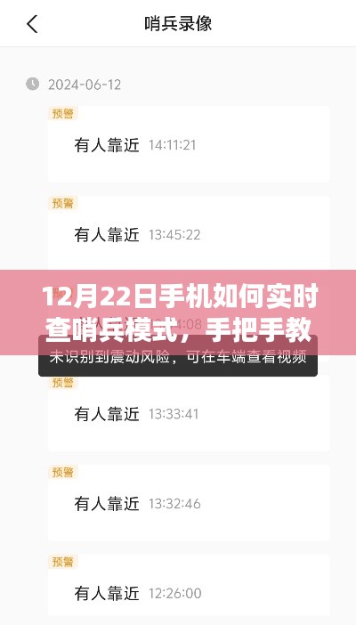 手把手教你如何在12月22日实时掌握手机查哨兵模式的技巧攻略