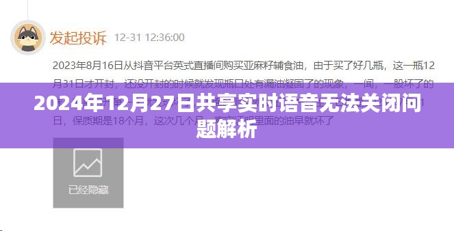 语音无法关闭问题解析，如何解决共享实时语音故障