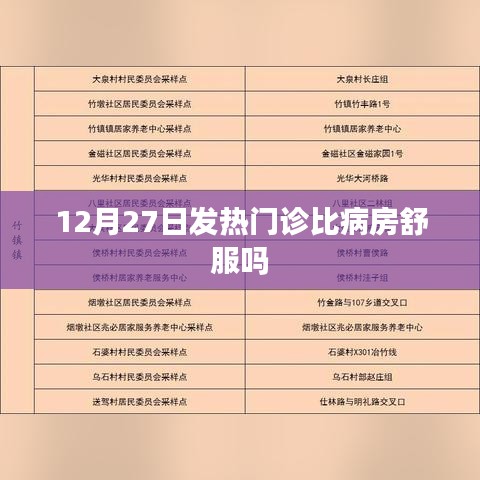 发热门诊与病房舒适度对比，12月27日的体验