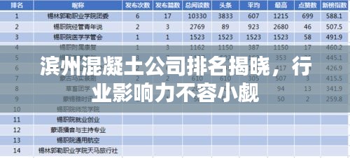 滨州混凝土公司排名揭晓，行业影响力不容小觑