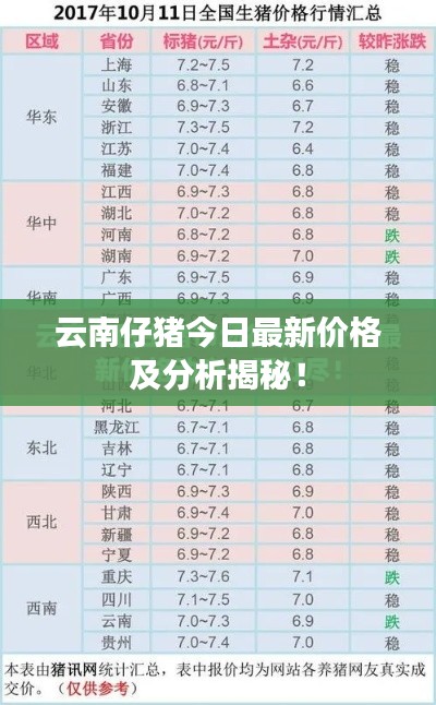 云南仔猪今日最新价格及分析揭秘！
