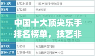 中国十大顶尖乐手排名榜单，技艺非凡震撼心灵！