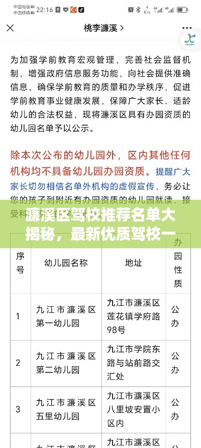 濂溪区驾校推荐名单大揭秘，最新优质驾校一网打尽！