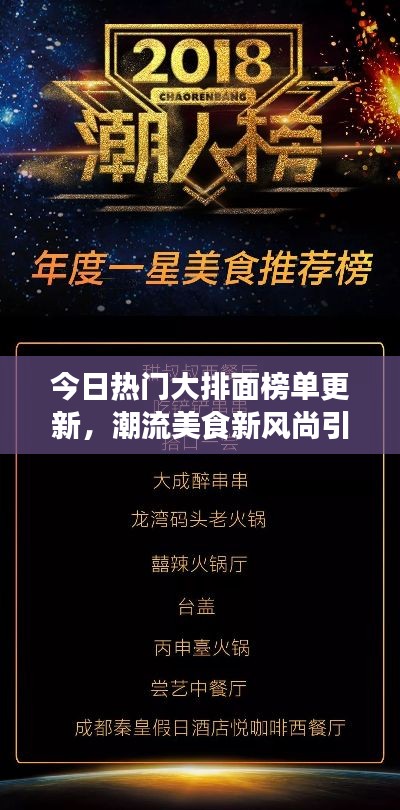 今日热门大排面榜单更新，潮流美食新风尚引领味蕾盛宴