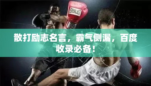 散打励志名言，霸气侧漏，百度收录必备！