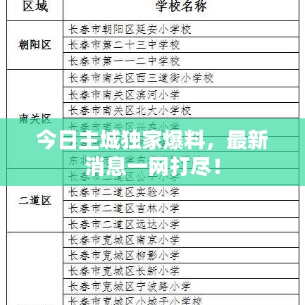 今日主城独家爆料，最新消息一网打尽！